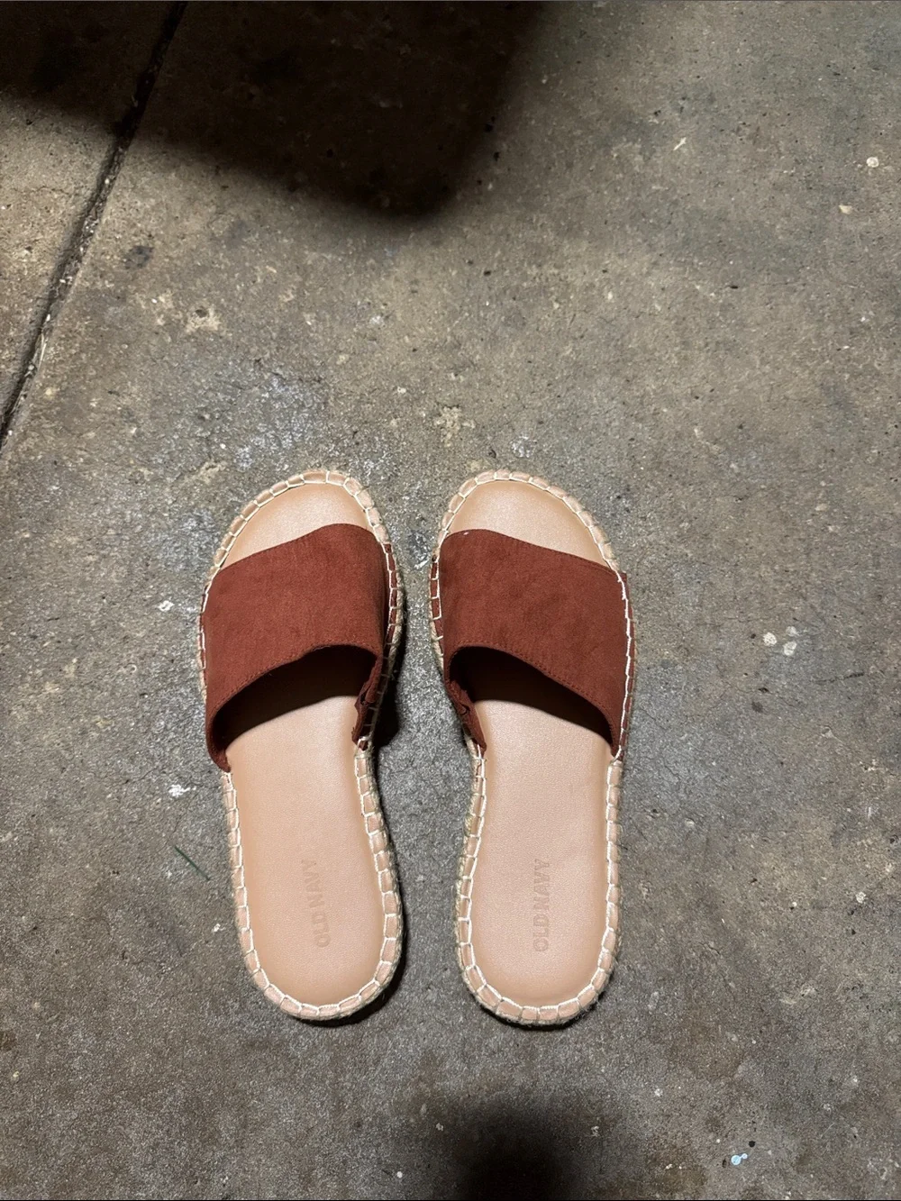 Old Navy Women's Espadrille Slide Sandals in Rust Brown